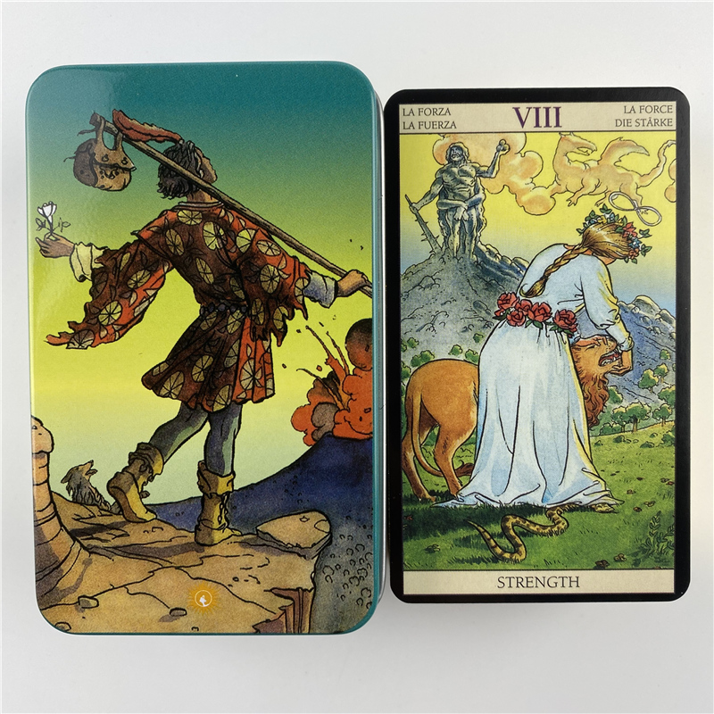 Metal Box Gilded Edition Back  - Tarot Cards Deck With Guidebook review and price